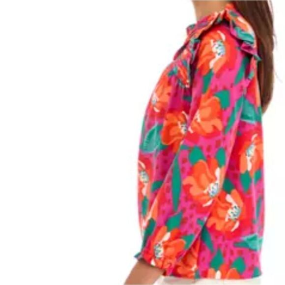 EUC Michelle McDowell McKenna Gold Rush Ruffle Top - Picture 3 of 11